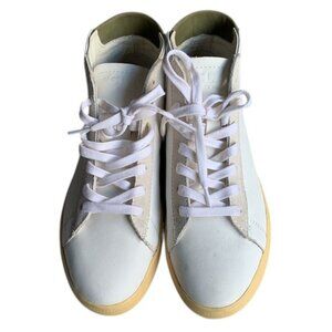 CLAE Bradley Mid Sneakers Kids 4 White Leather High Top Casual Shoes Minimalist